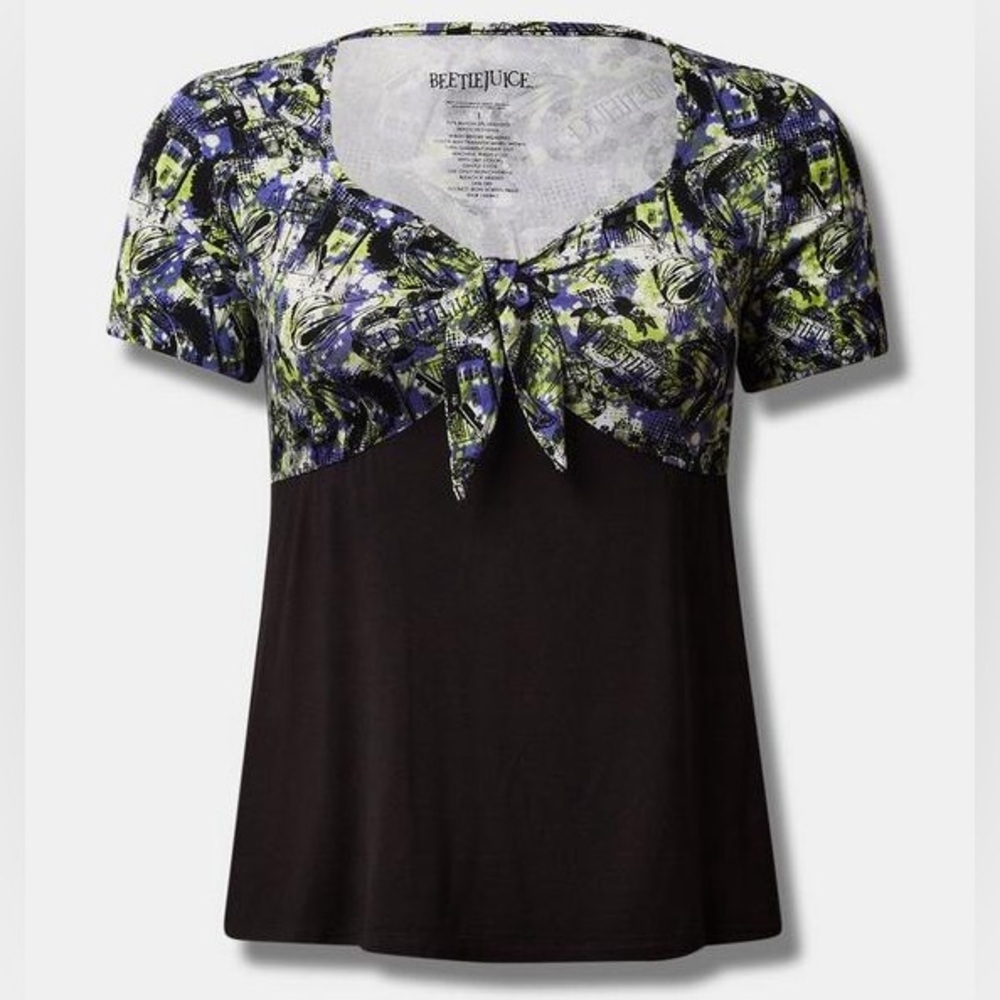 Torrid Warner Bros Beetlejuice Mansion Super Soft Tie Front Top Women’s Size 5X